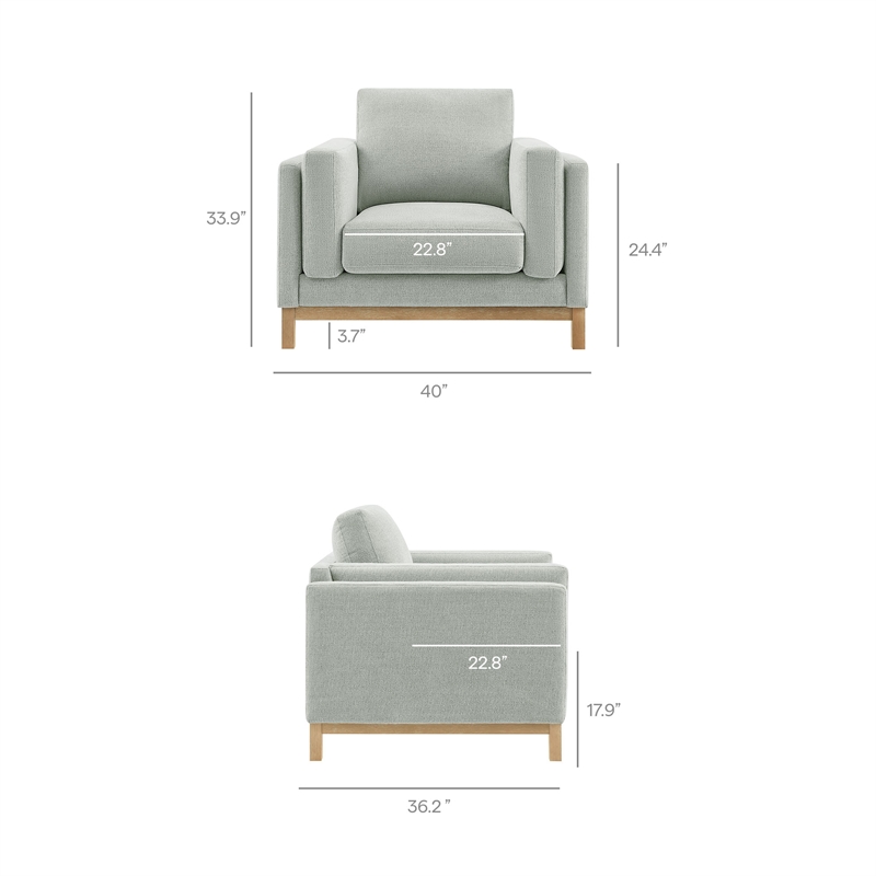 Modway Roscoe Fabric Armchair in Gray