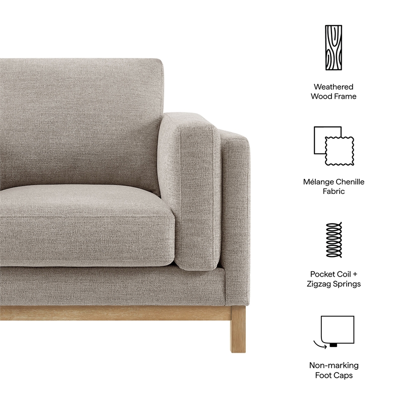 Modway Roscoe Fabric Armchair in Gray