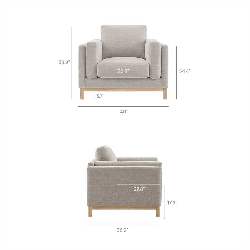 Modway Roscoe Fabric Armchair in Gray