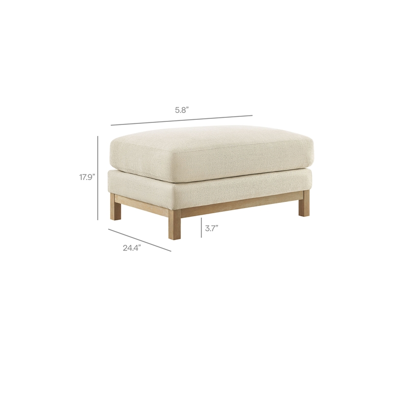 Modway Roscoe Fabric Ottoman in White