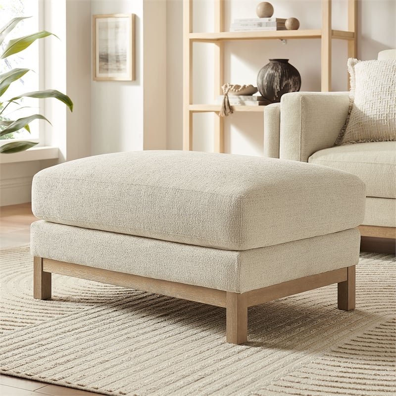 Modway Roscoe Fabric Ottoman in White