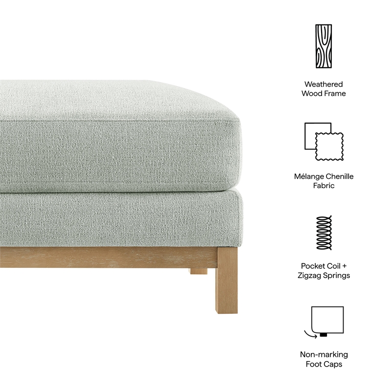 Modway Roscoe Fabric Ottoman in Gray