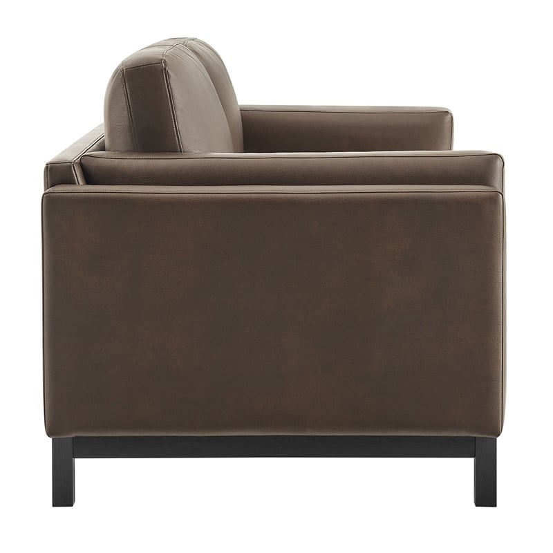 Modway Roscoe 81 inch Vegan Leather Sofa in Brown