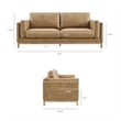 Modway Roscoe 81 inch Vegan Leather Sofa in Brown