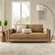 Modway Roscoe 81 inch Vegan Leather Sofa in Brown