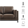 Modway Roscoe 63 inch Vegan Leather Loveseat in Brown