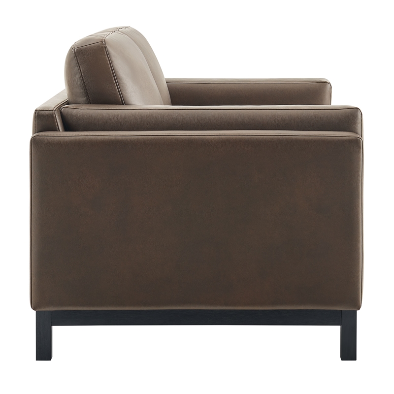 Modway Roscoe 63 inch Vegan Leather Loveseat in Brown