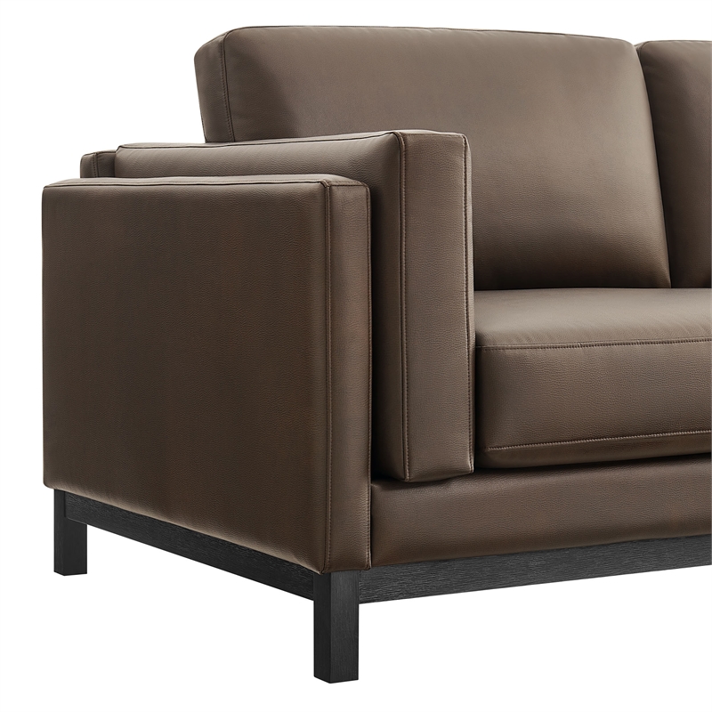 Modway Roscoe 63 inch Vegan Leather Loveseat in Brown