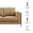 Modway Roscoe 63 inch Vegan Leather Loveseat in Brown