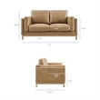 Modway Roscoe 63 inch Vegan Leather Loveseat in Brown
