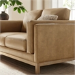 Modway Roscoe 63 inch Vegan Leather Loveseat in Brown