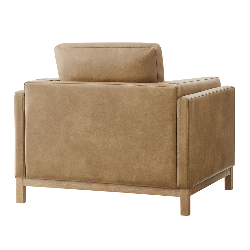 Modway Roscoe Vegan Leather Armchair in Brown
