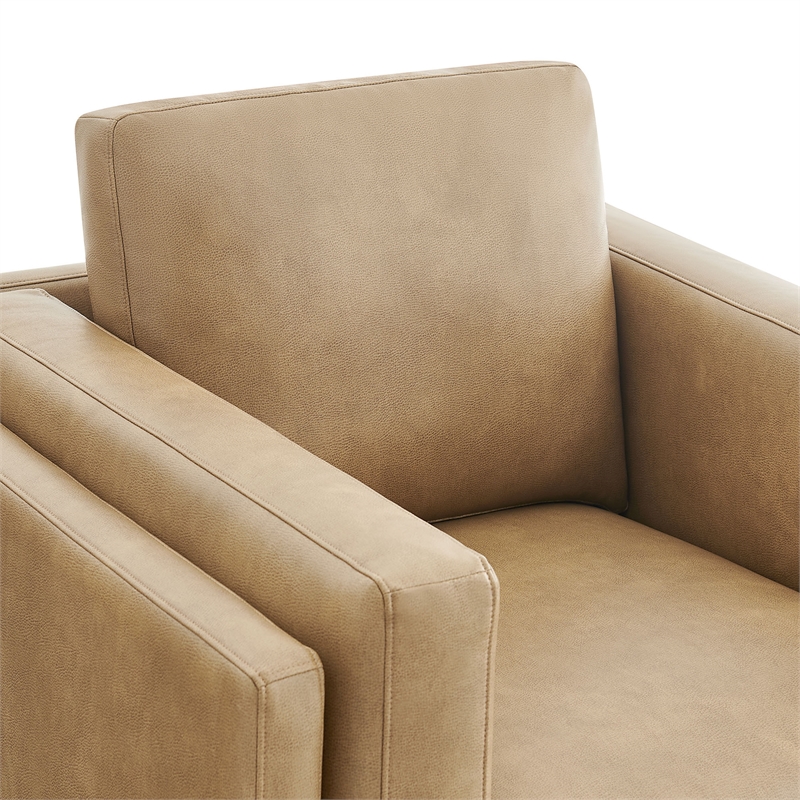 Modway Roscoe Vegan Leather Armchair in Brown