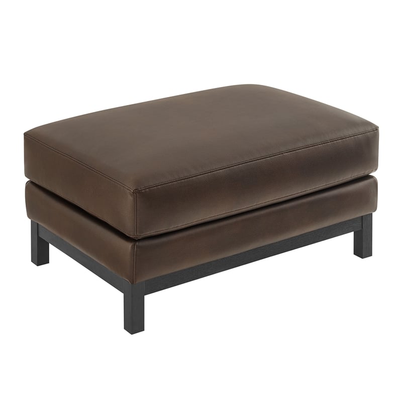 Modway Roscoe Vegan Leather Ottoman in Brown