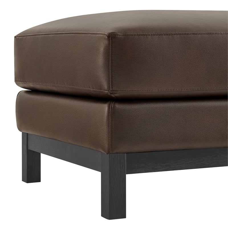 Modway Roscoe Vegan Leather Ottoman in Brown