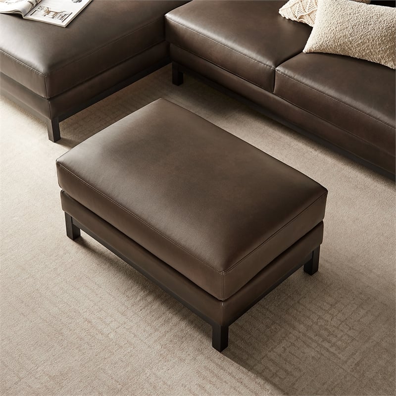 Modway Roscoe Vegan Leather Ottoman in Brown