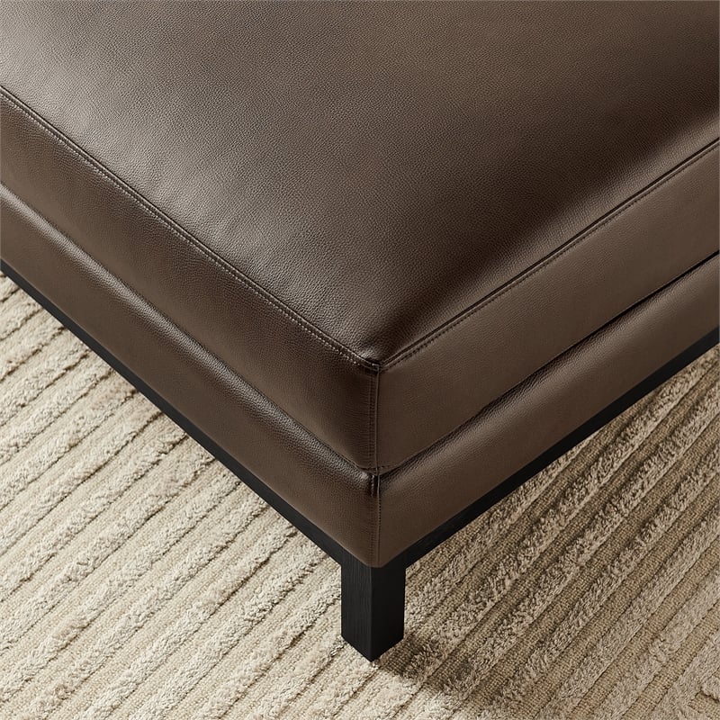 Modway Roscoe Vegan Leather Ottoman in Brown