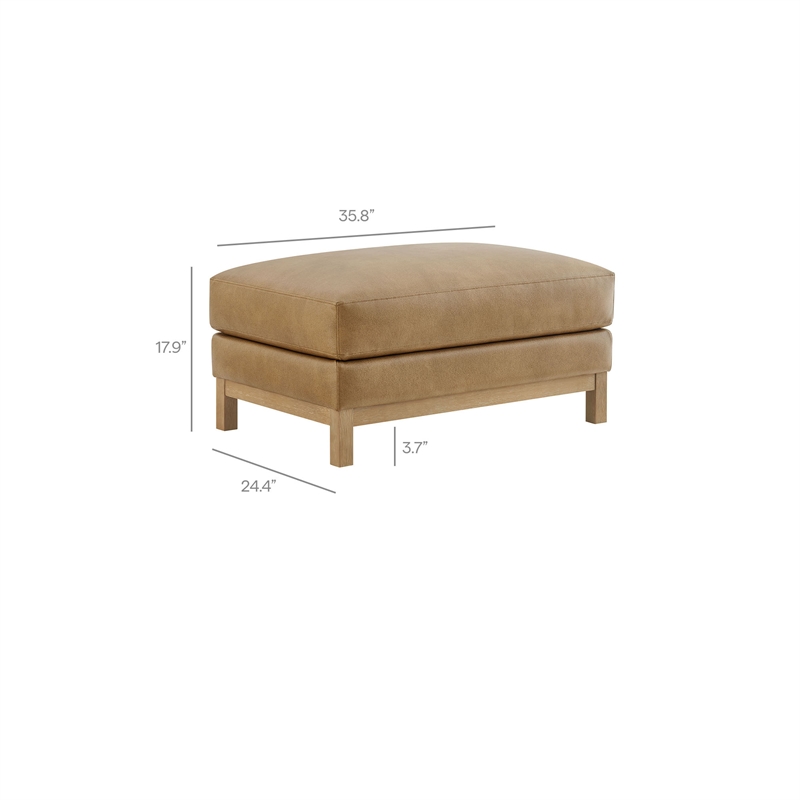 Modway Roscoe Vegan Leather Ottoman in Brown