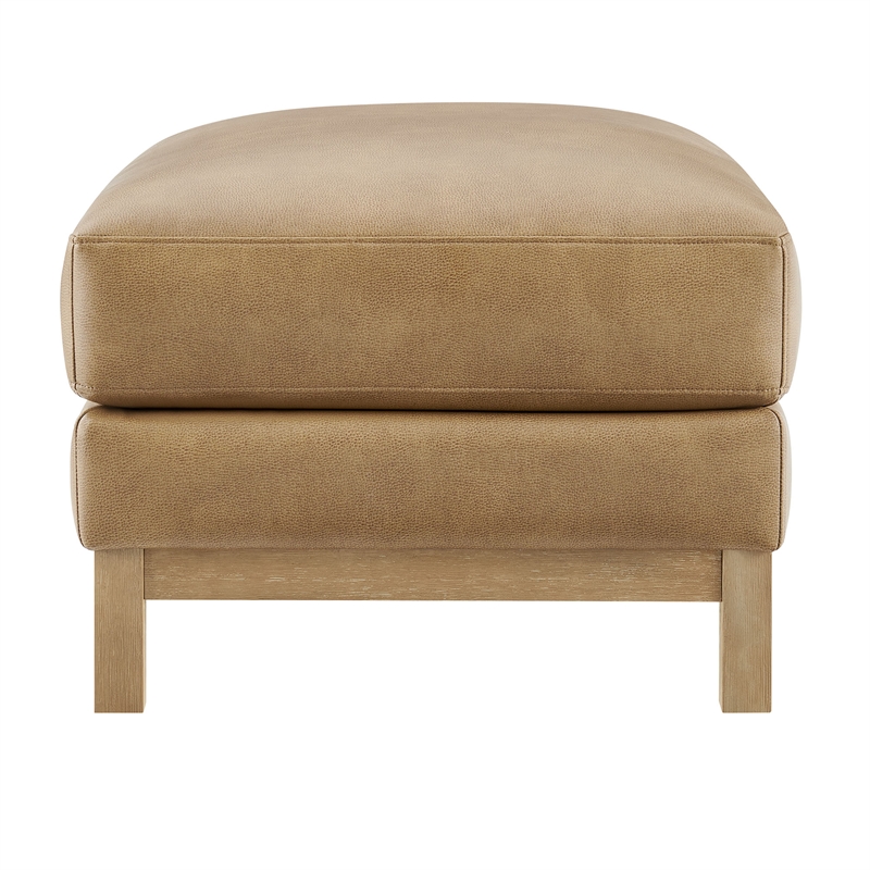 Modway Roscoe Vegan Leather Ottoman in Brown