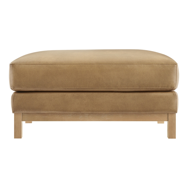 Modway Roscoe Vegan Leather Ottoman in Brown