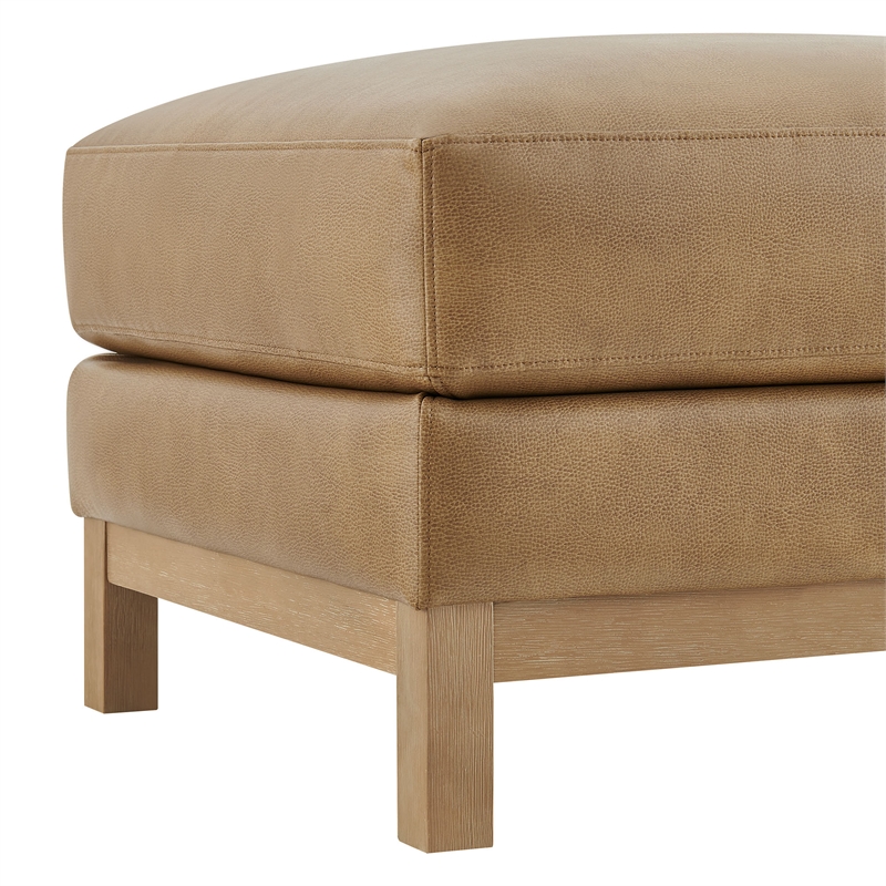 Modway Roscoe Vegan Leather Ottoman in Brown