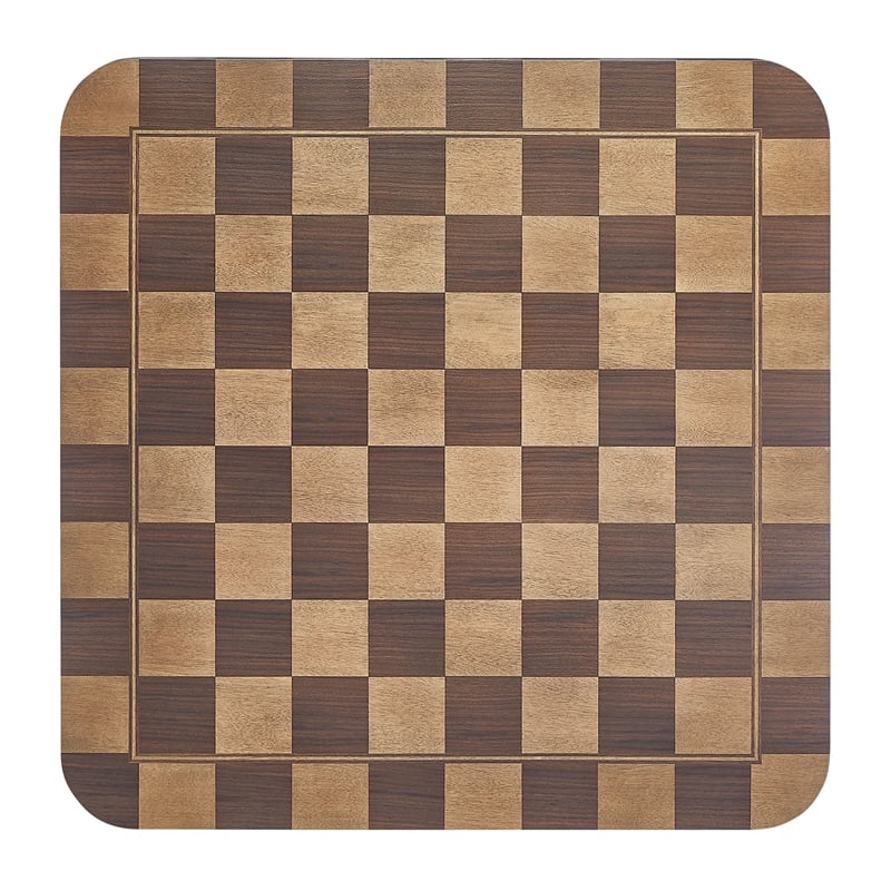 Modway Oscar 36 Inch Square Checkered Dining Table in Brown