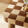 Modway Oscar 36 Inch Square Checkered Dining Table in Brown