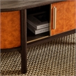 Modway Coralie Curved Vegan Leather Oval Coffee Table in Brown