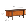 Modway Coralie Curved Vegan Leather Oval Coffee Table in Brown