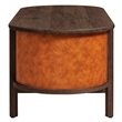 Modway Coralie Curved Vegan Leather Oval Coffee Table in Brown