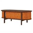 Modway Coralie Curved Vegan Leather Oval Coffee Table in Brown