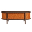 Modway Coralie Curved Vegan Leather Oval Coffee Table in Brown