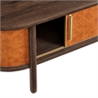 Modway Coralie Curved Vegan Leather Oval Coffee Table in Brown