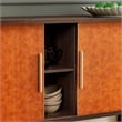 Modway Coralie Curved Vegan Leather Oval Sideboard in Brown