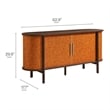 Modway Coralie Curved Vegan Leather Oval Sideboard in Brown