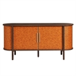 Modway Coralie Curved Vegan Leather Oval Sideboard in Brown