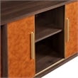 Modway Coralie Curved Vegan Leather Oval Sideboard in Brown