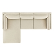 Modway Roscoe Left-Facing Fabric Sectional Sofa with Chaise in White