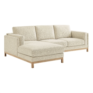 Modway Roscoe Left-Facing Fabric Sectional Sofa with Chaise in White