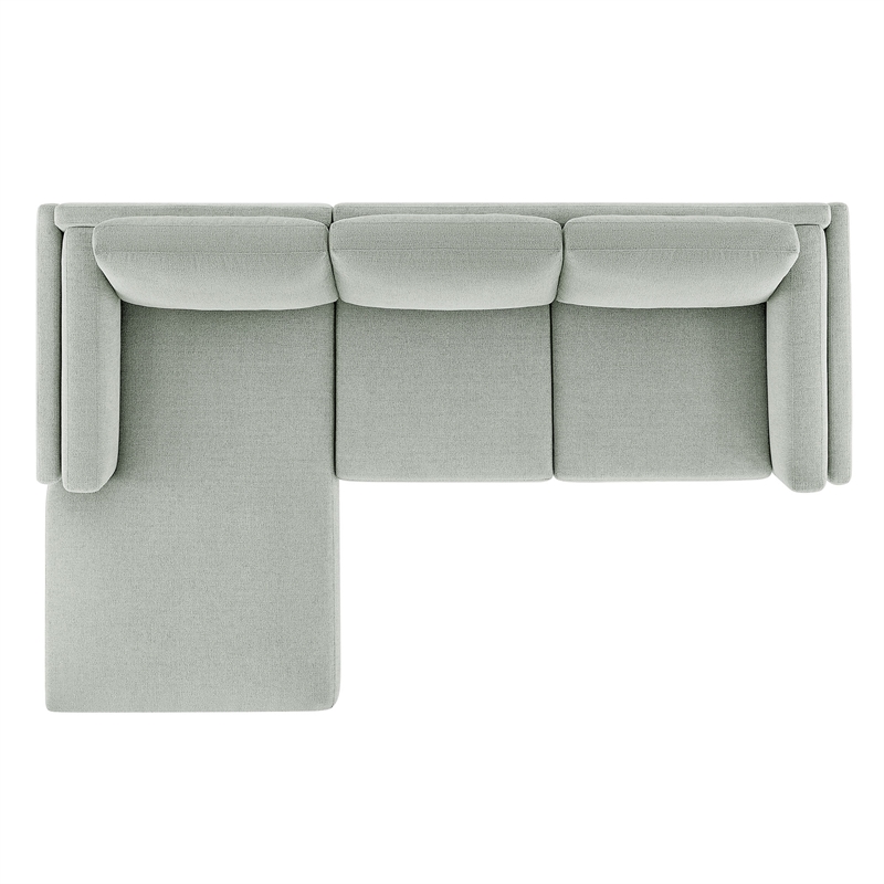Modway Roscoe Left-Facing Fabric Sectional Sofa with Chaise in Gray