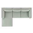 Modway Roscoe Left-Facing Fabric Sectional Sofa with Chaise in Gray