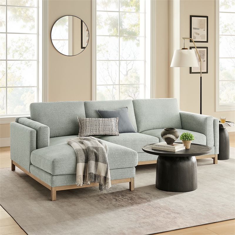 Modway Roscoe Left-Facing Fabric Sectional Sofa with Chaise in Gray