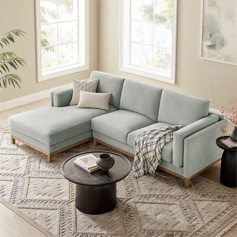Modway Roscoe Left-Facing Fabric Sectional Sofa with Chaise in Gray