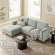 Modway Roscoe Left-Facing Fabric Sectional Sofa with Chaise in Gray