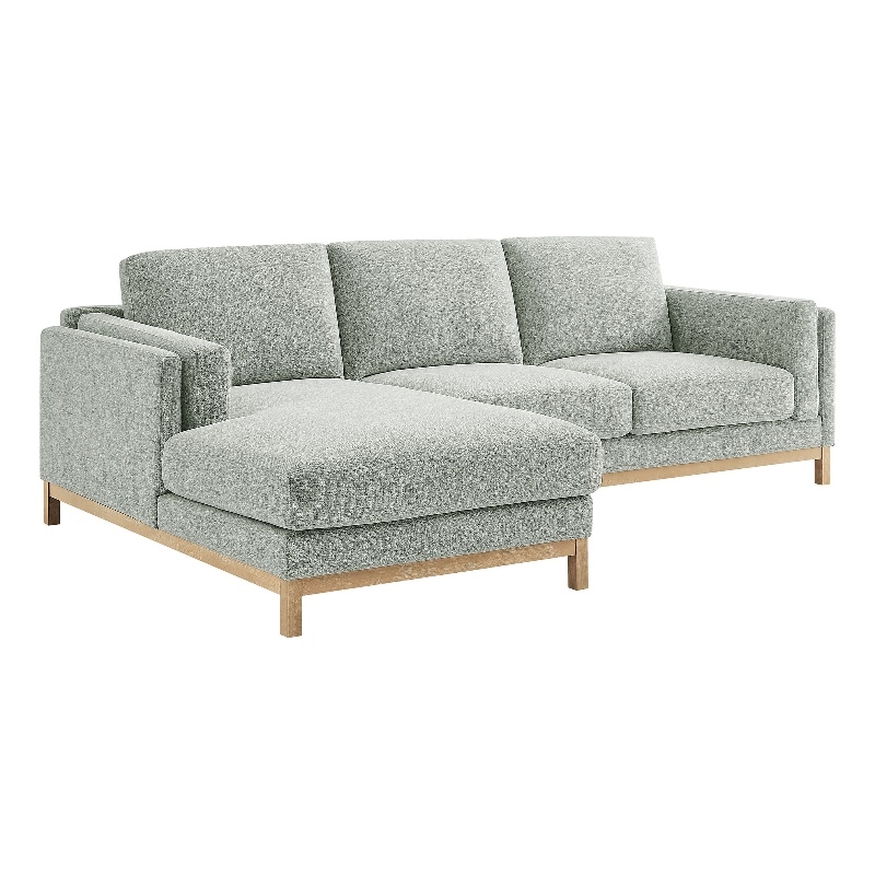 Modway Roscoe Left-Facing Fabric Sectional Sofa with Chaise in Gray