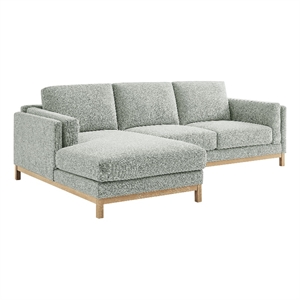 Modway Roscoe Left-Facing Fabric Sectional Sofa with Chaise in Gray