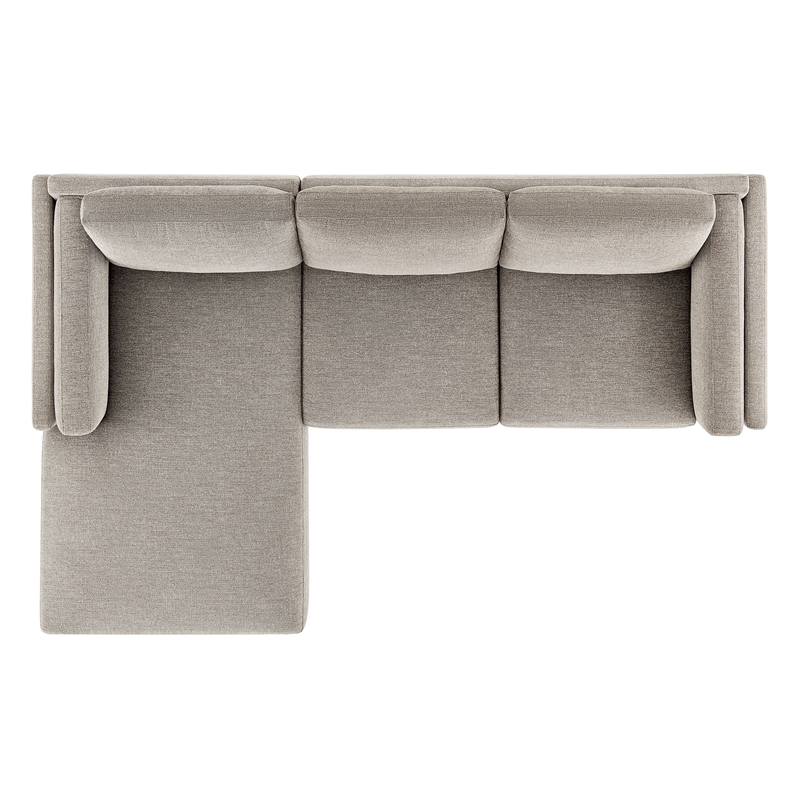 Modway Roscoe Left-Facing Fabric Sectional Sofa with Chaise in Gray