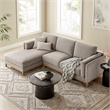 Modway Roscoe Left-Facing Fabric Sectional Sofa with Chaise in Gray