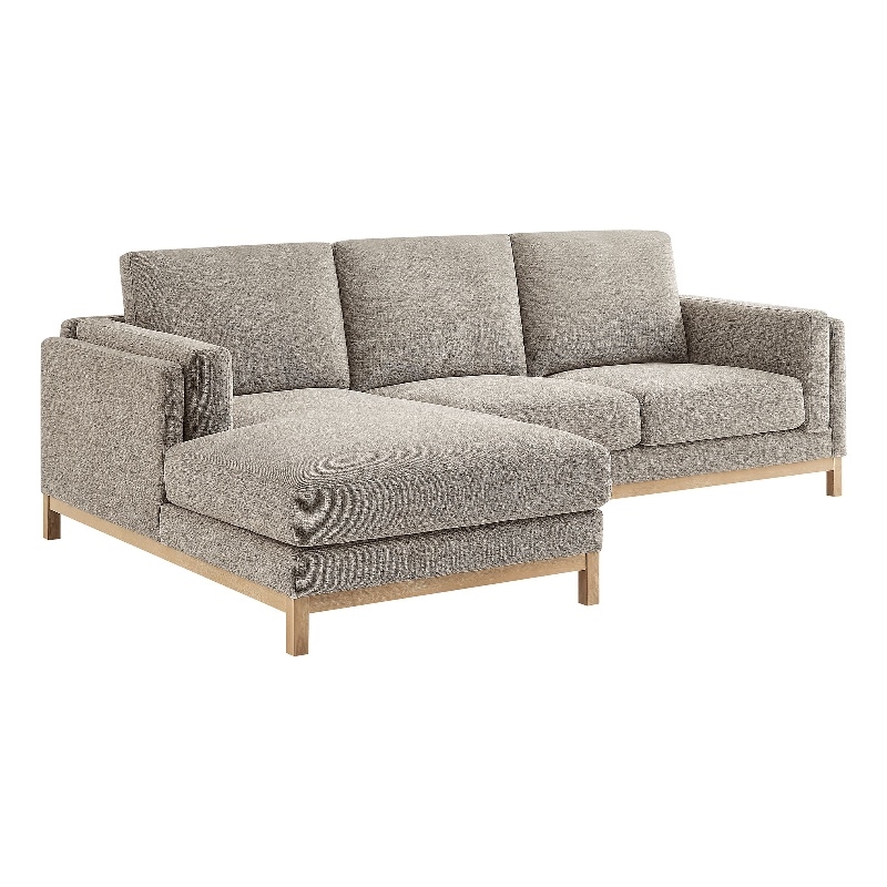 Modway Roscoe Left-Facing Fabric Sectional Sofa with Chaise in Gray