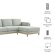 Modway Roscoe Right-Facing Fabric Sectional Sofa with Chaise in Gray